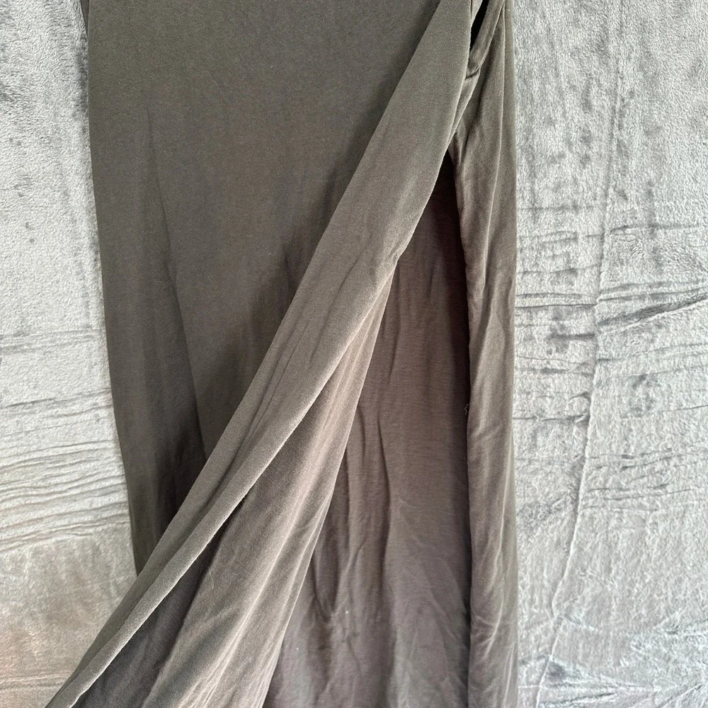 Oak + Fort Tank Dress Womens‎ XS Gray Sleeveless Midi Raw Hem Slit Minimalist
